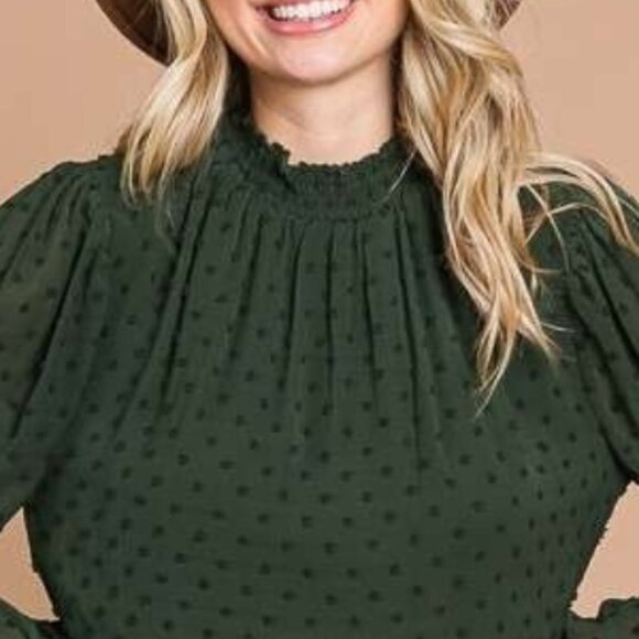 Culture Code Swiss Dot Smock Neck Mini Dress with Pockets - Picture 4 of 8